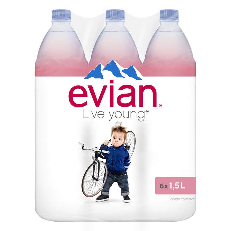 EVIAN Eau minérale naturelle Plate - 6x1.5L