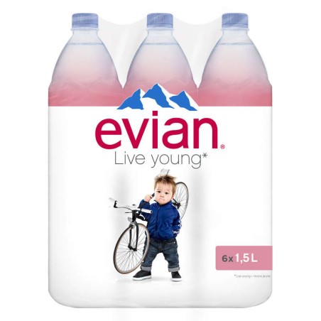 EVIAN Eau minérale naturelle Plate - 6x1.5L