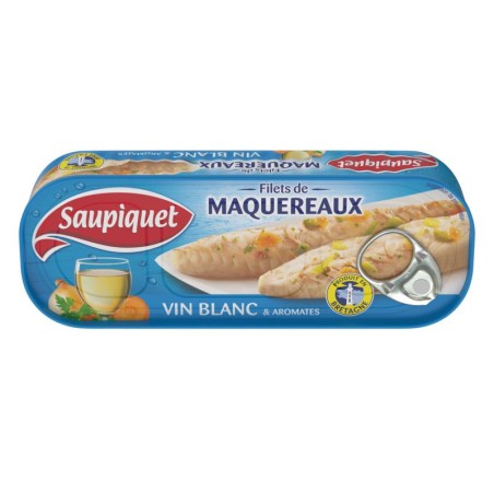 SAUPIQUET Filets de maquereaux vin blanc aromates - 176g