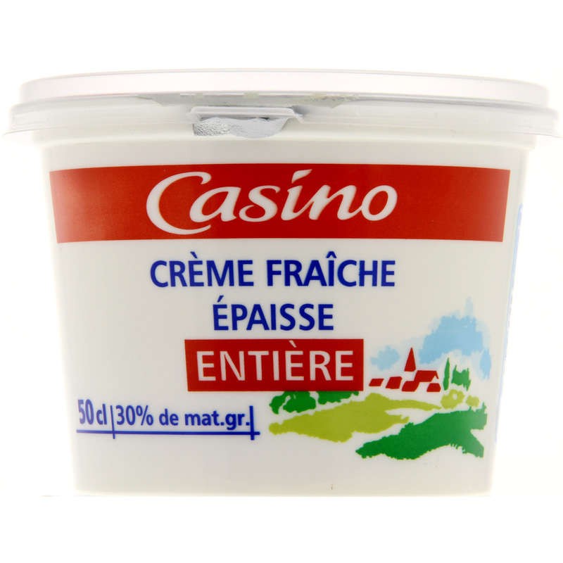 CASINO Crème fraîche épaisse entière 30%Mg - 50cl