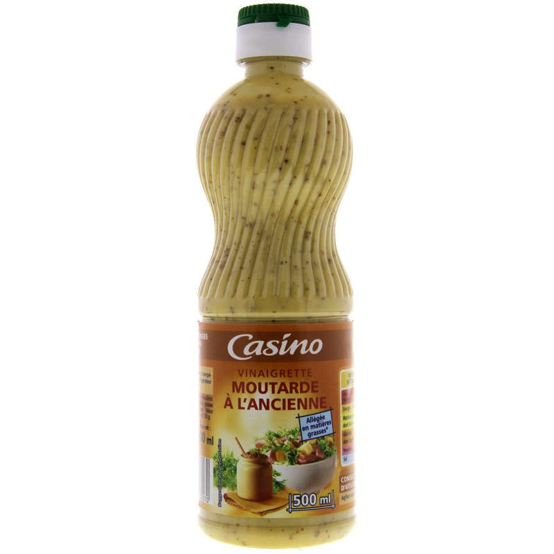 CASINO Vinaigrette moutarde à l'ancienne allégée - 500ml