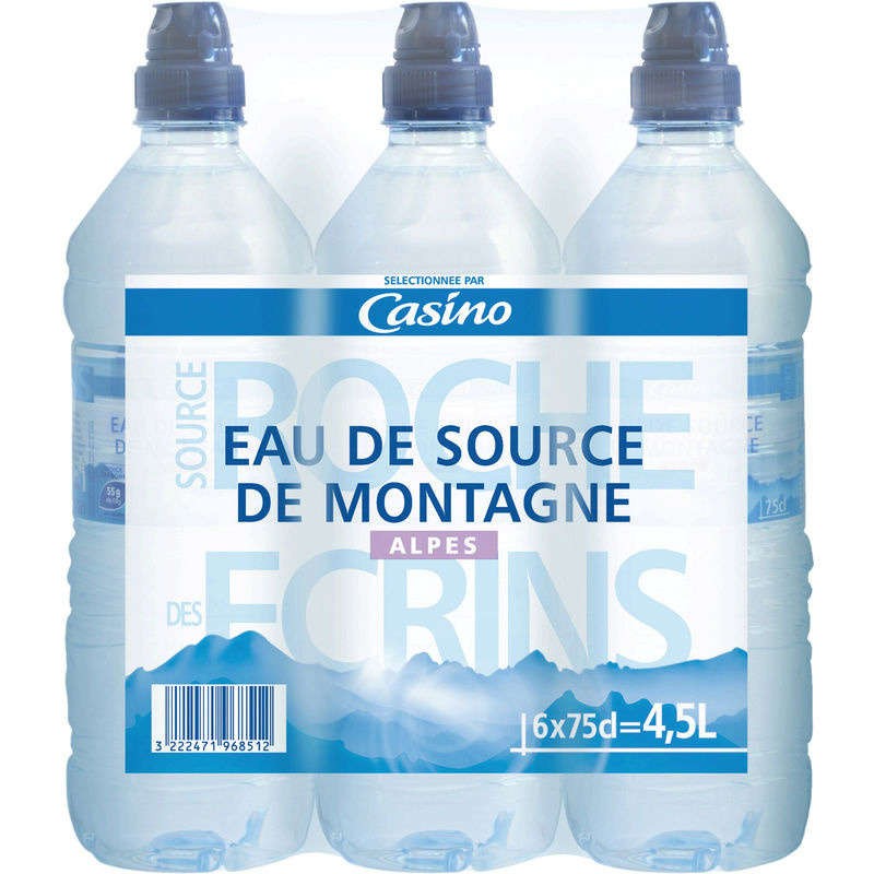 ROCHE DES ECRINS Eau de source de montagne des Alpes - 6x75 cl