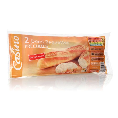 CASINO Demi-Baguettes précuites x2 - 300g