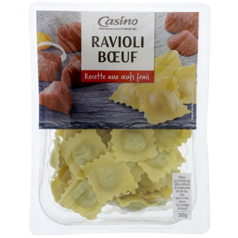 CASINO Ravioli boeuf recette aux oeufs frais - 300g