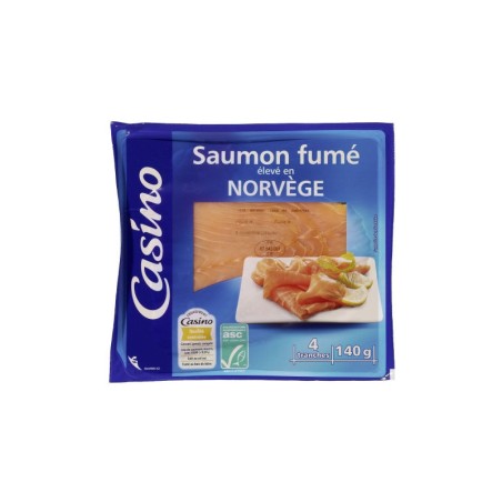 CASINO Saumon fumé Norvège 4 tranches - 140g