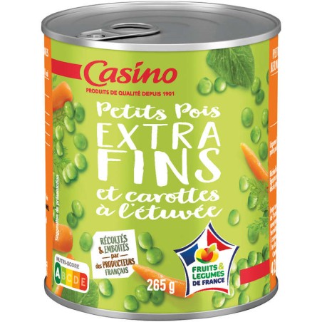 CASINO Petits pois et carottes extra-fins - 265g