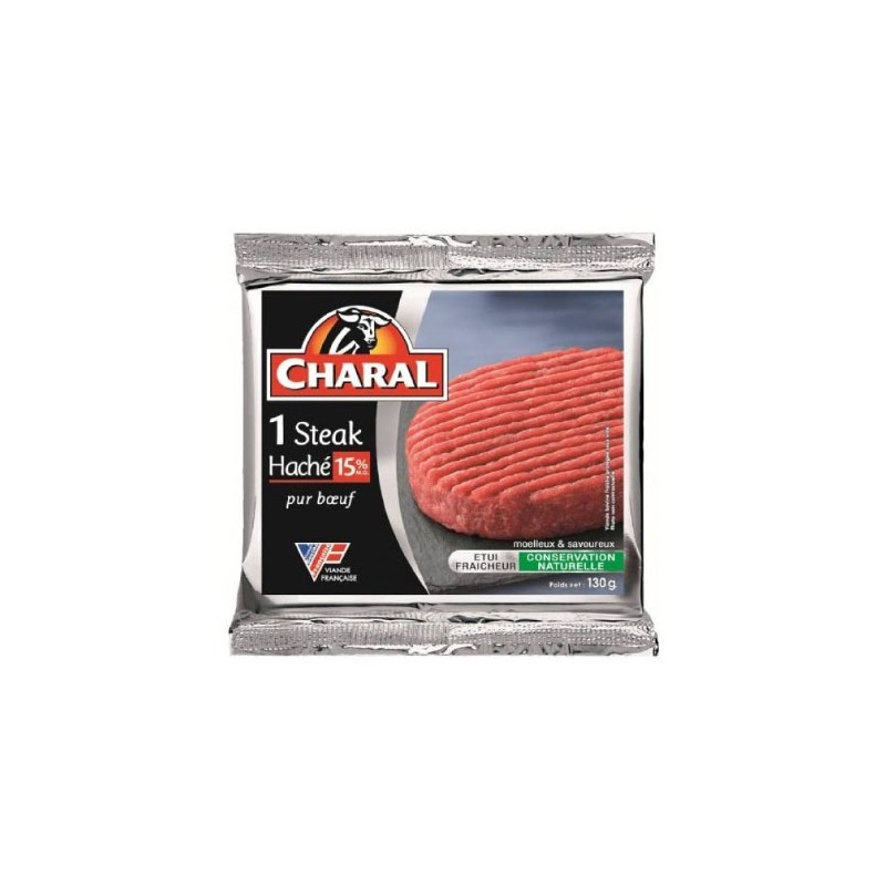 CHARAL Steak haché de bœuf 15%Mg - 130g