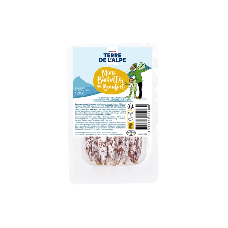 TERRE DE L'ALPE Mini Bûchettes au Beaufort - 120g