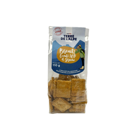 TERRE DE L'ALPE Biscuits Apéritifs Comté et Sésame - 110g