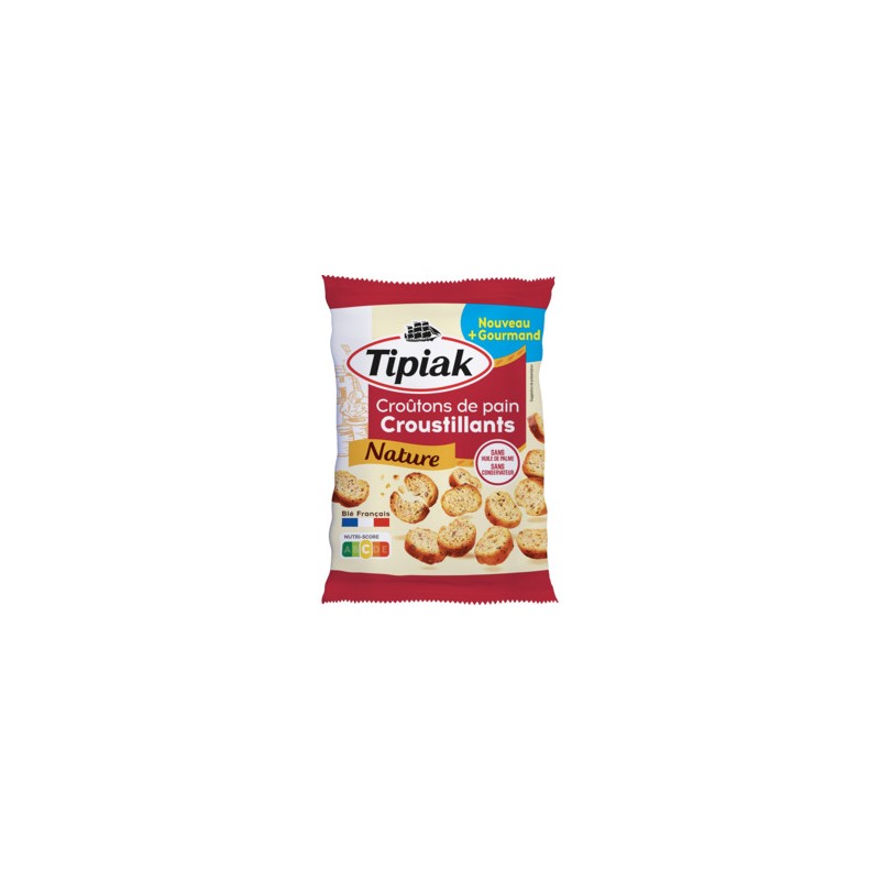 TIPIAK Croûtons de Pain Croustillants Nature - 75g